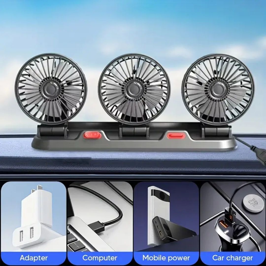 3 Heads Folding Fan