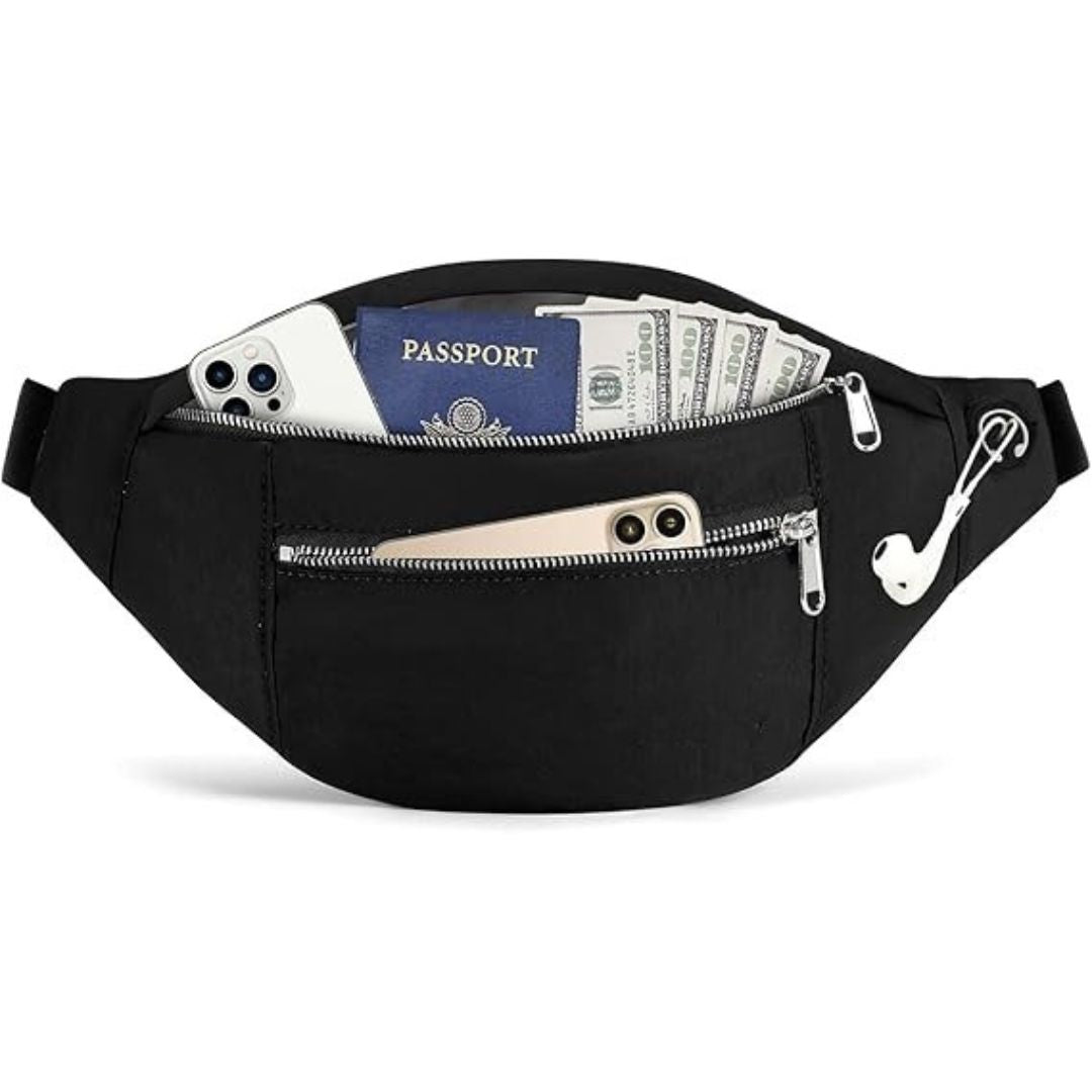Large Crossbody Fanny Pack With 4-Zipper
