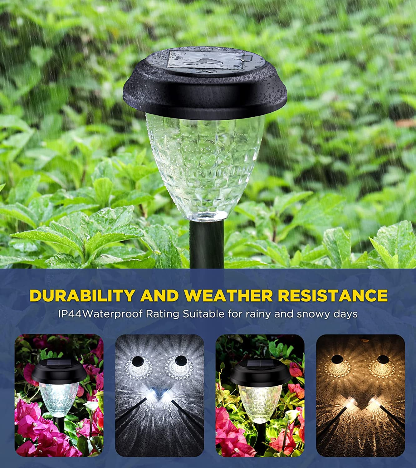 ππ₯ππ«π ππ«π’π π‘π Solar Outdoor Lights Decorative ππ Pack, 100% Faster Charge Solar Pathway Garden Lights up to 12H Auto On/Off, Solar Lights Outdoor Waterproof for Walkway Yard Lawn
