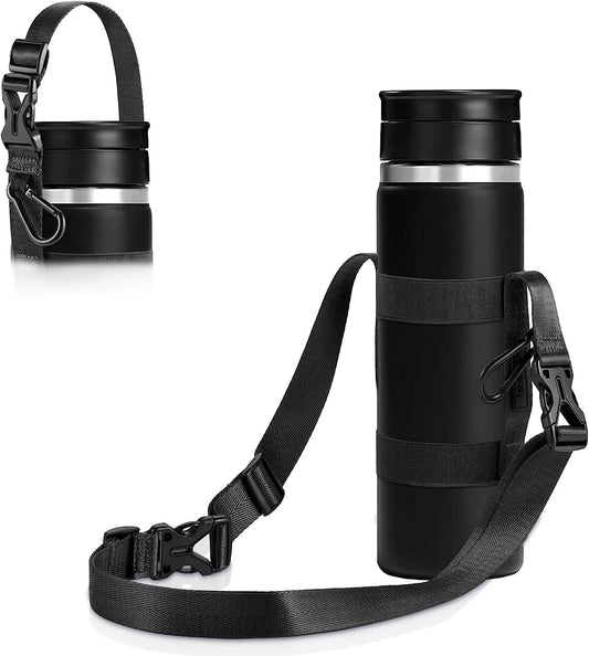 Carrier Strap, for 12/25/32/40/64 Oz Universal/Hydro Flask Water Bottles, Adjustable Shoulder Strap & Carabiner, for Walking Hiking Gym (Bottle Excluded)