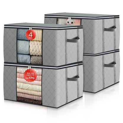 Collapsible Storage Bins with Clear View Lid and Handles