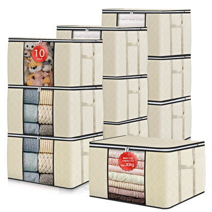 Collapsible Storage Bins with Clear View Lid and Handles