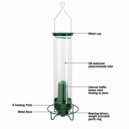 Squirrel Proof Bird Feeder with Spinning Tray