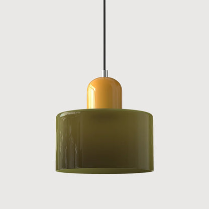 Coloured glass Bauhaus pendant light