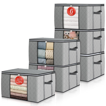 Collapsible Storage Bins with Clear View Lid and Handles