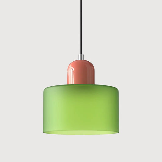 Coloured glass Bauhaus pendant light
