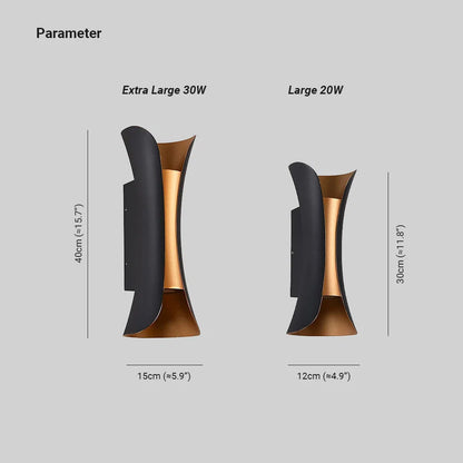 Outdoor Wall Lamp Curved Mounted LED