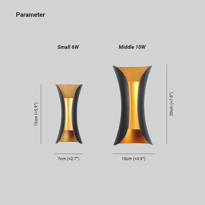 Outdoor Wall Lamp Curved Mounted LED