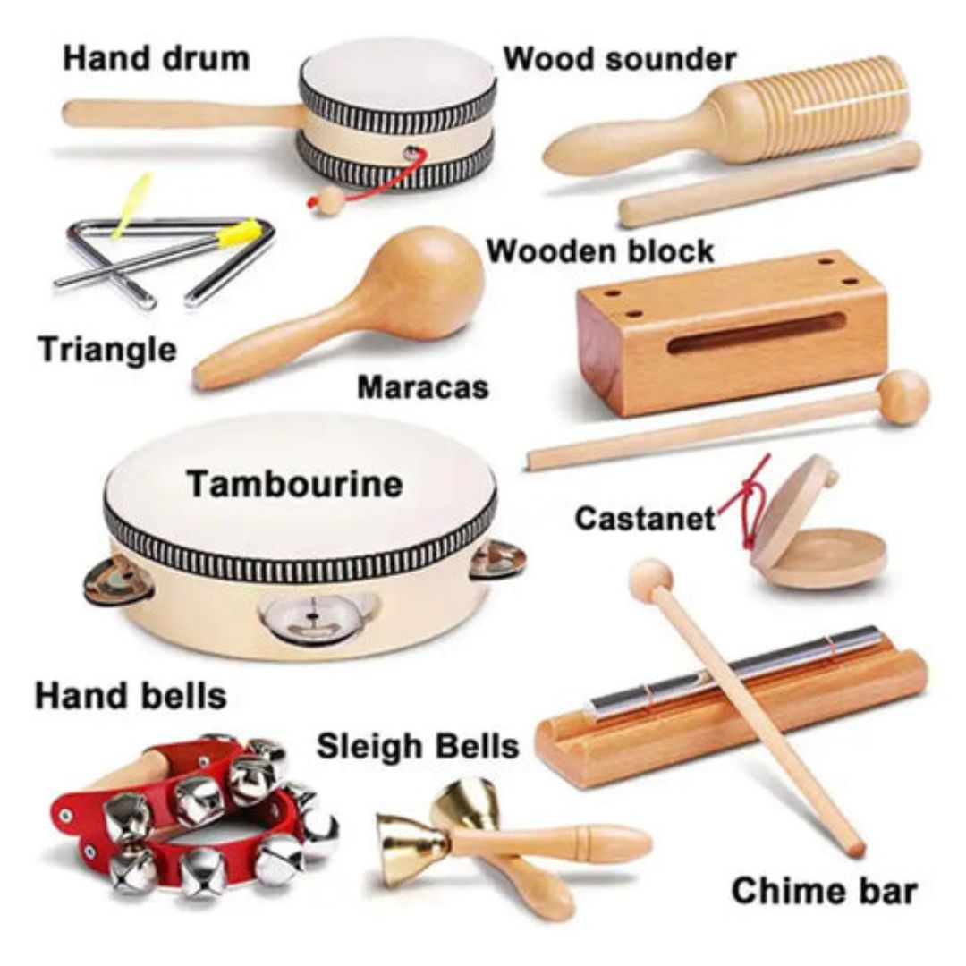 Montessori Wooden Music Exploration Kit (10 Instruments)