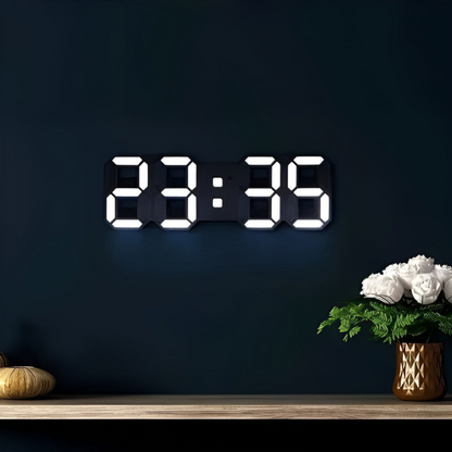 Modern 3D LED Clock with Night Light Function