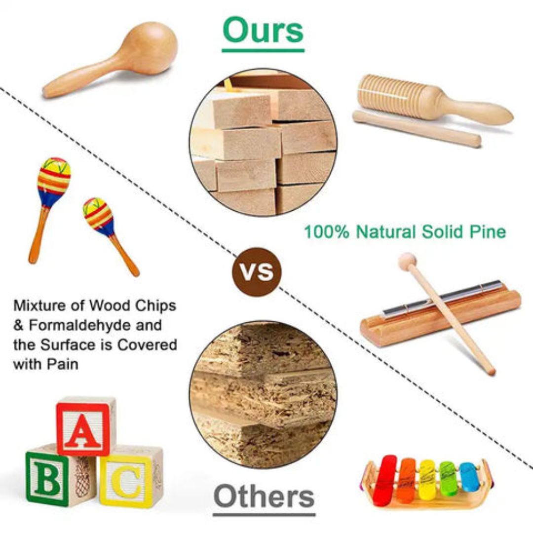 Montessori Wooden Music Exploration Kit (10 Instruments)