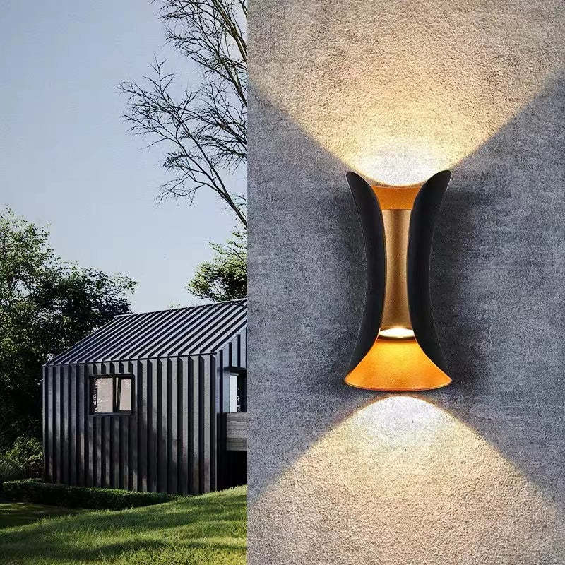 Outdoor Wall Lamp Curved Mounted LED