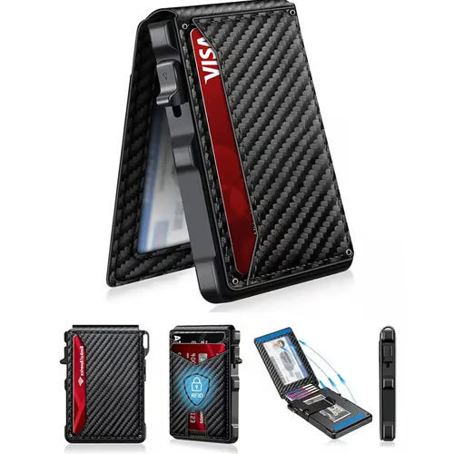 Leather RFID Wallet with Money Clip & ID Card Holder