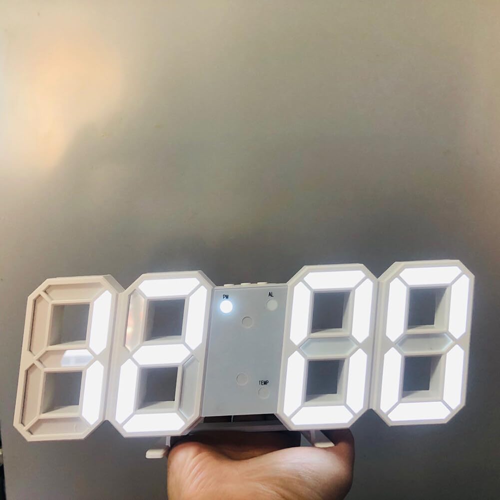 Modern 3D LED Clock with Night Light Function