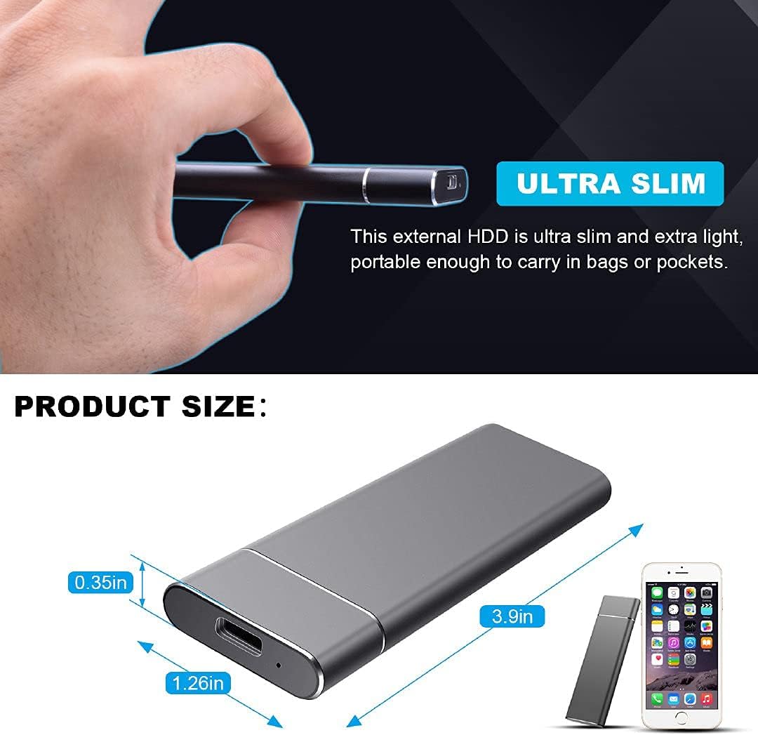 Large 8TB USB Portable Storage Drive