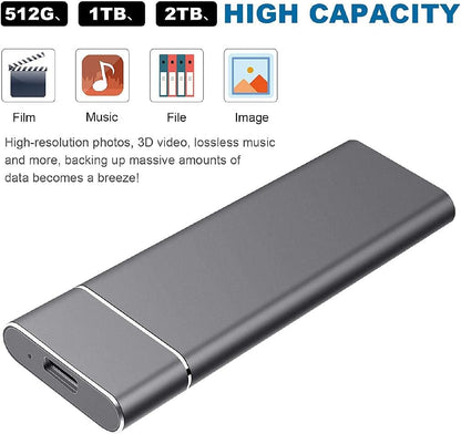 Large 8TB USB Portable Storage Drive