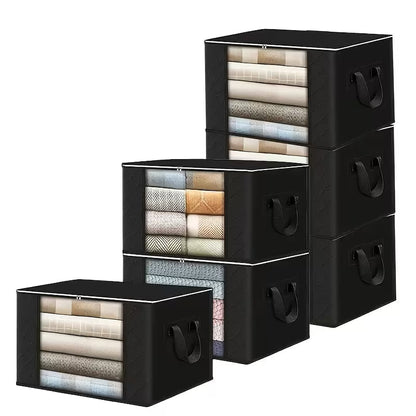 Collapsible Storage Bins with Clear View Lid and Handles