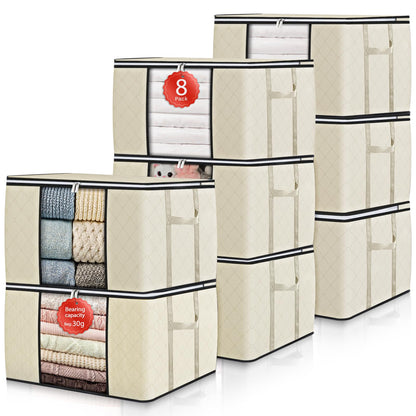 Collapsible Storage Bins with Clear View Lid and Handles