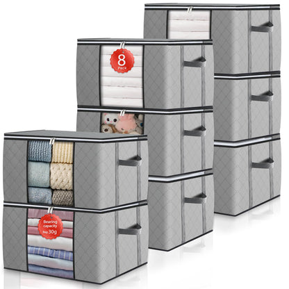 Collapsible Storage Bins with Clear View Lid and Handles