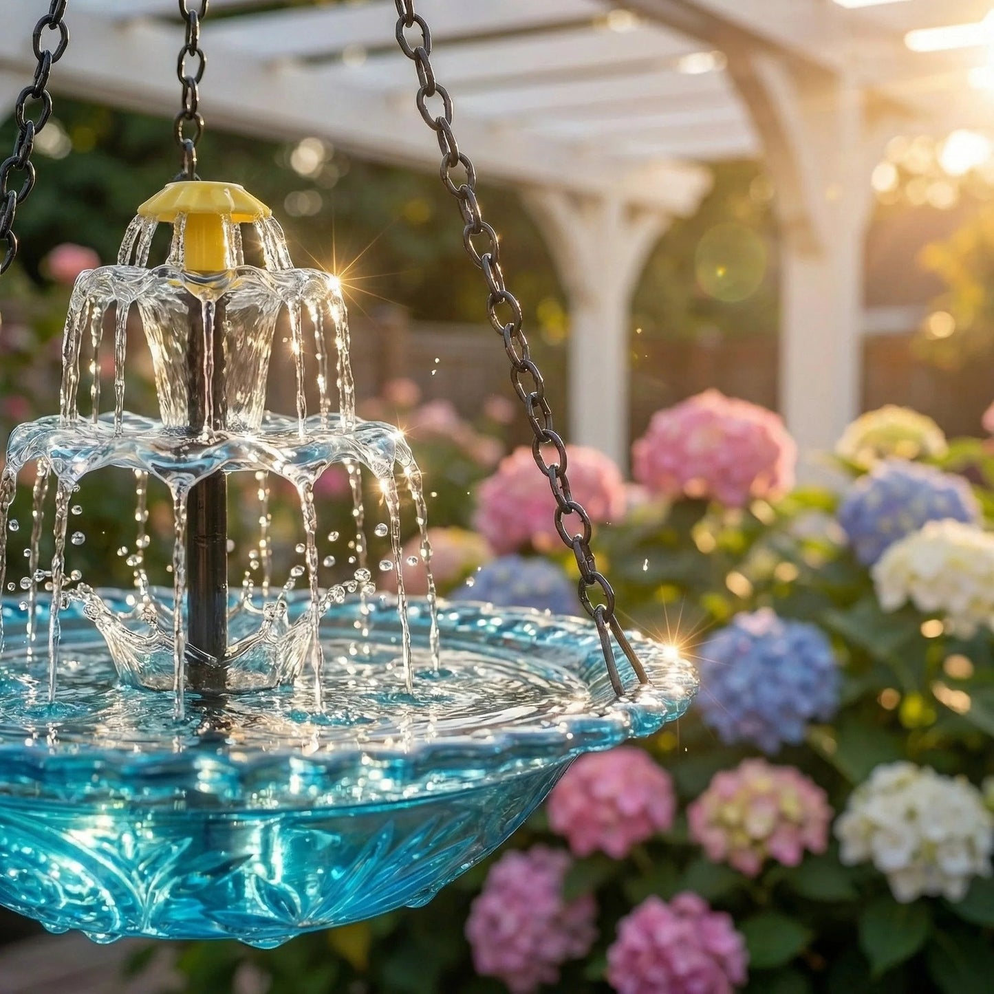 Solar Cascade Hanging Bird Bath Fountain
