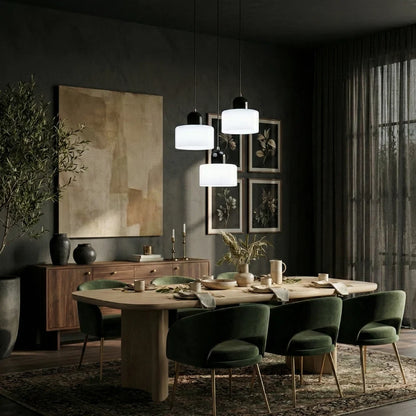 Coloured glass Bauhaus pendant light