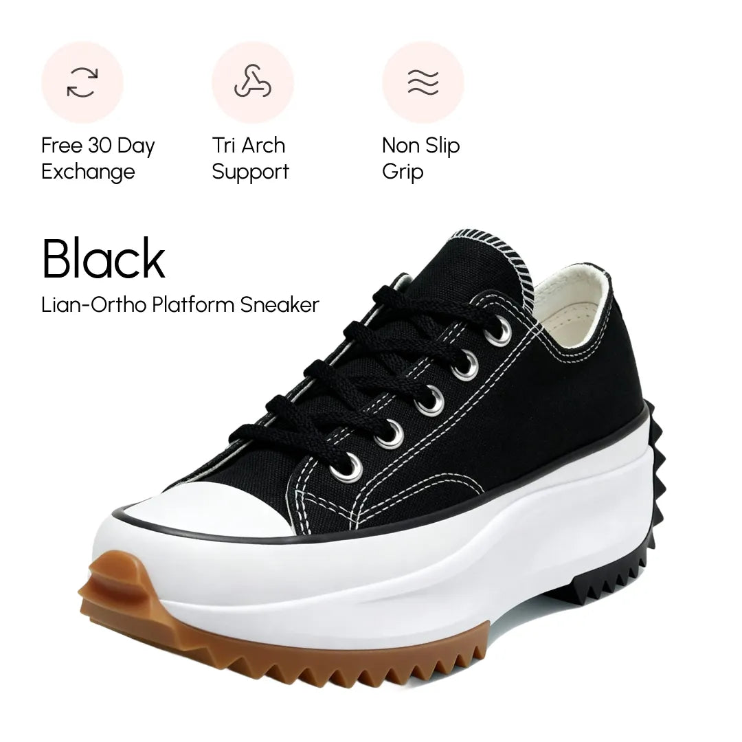 Women’s Casual Platform Sneakers – Tri-Arch Support