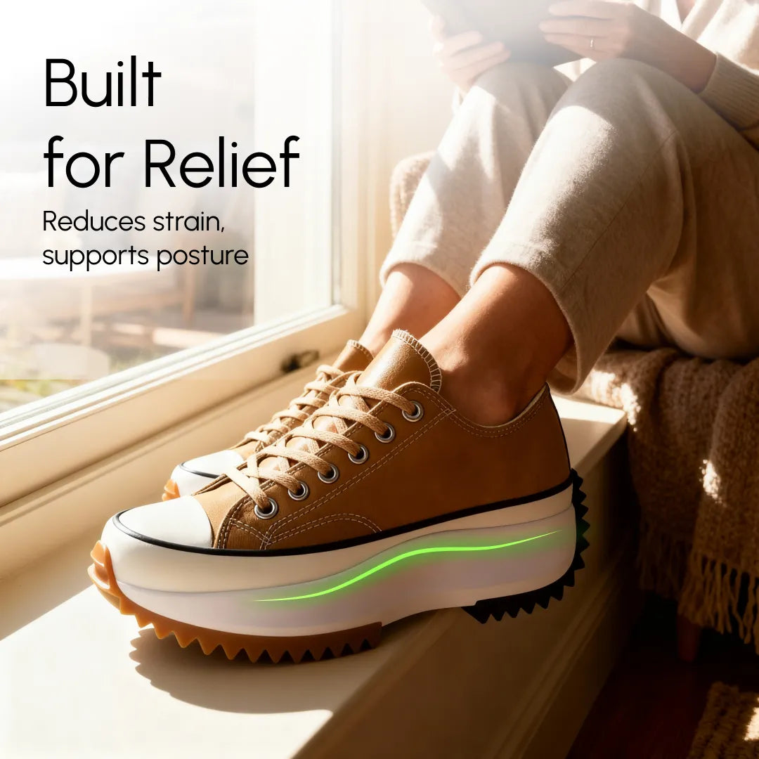 Women’s Casual Platform Sneakers – Tri-Arch Support