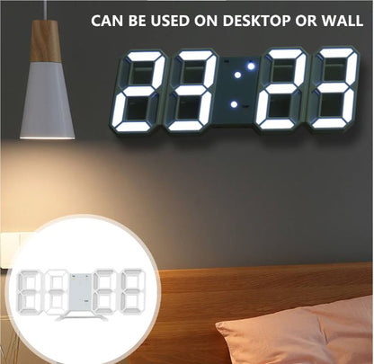 Modern 3D LED Clock with Night Light Function