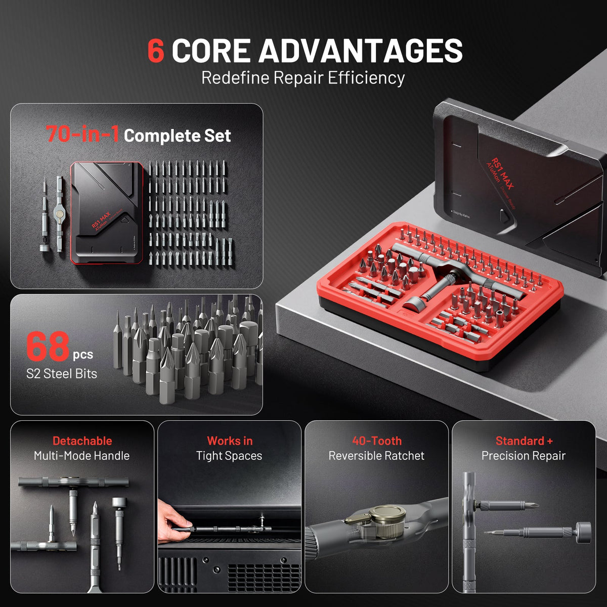 Magnetic Precision Screwdriver Set with Ratchet Handle