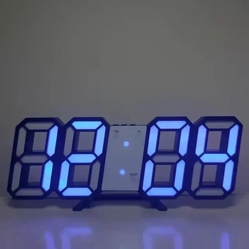 Modern 3D LED Clock with Night Light Function