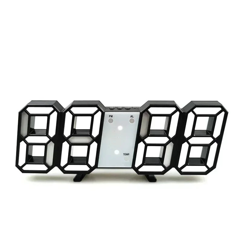 Modern 3D LED Clock with Night Light Function
