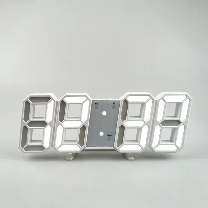 Modern 3D LED Clock with Night Light Function