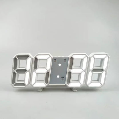 Modern 3D LED Clock with Night Light Function