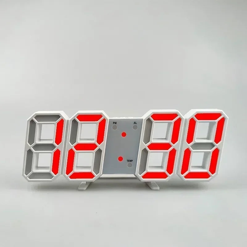 Modern 3D LED Clock with Night Light Function