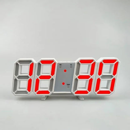 Modern 3D LED Clock with Night Light Function