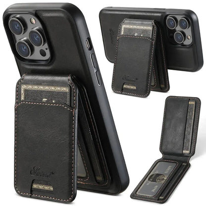 Vintage Leather Wallet Phone Case with Card Holder