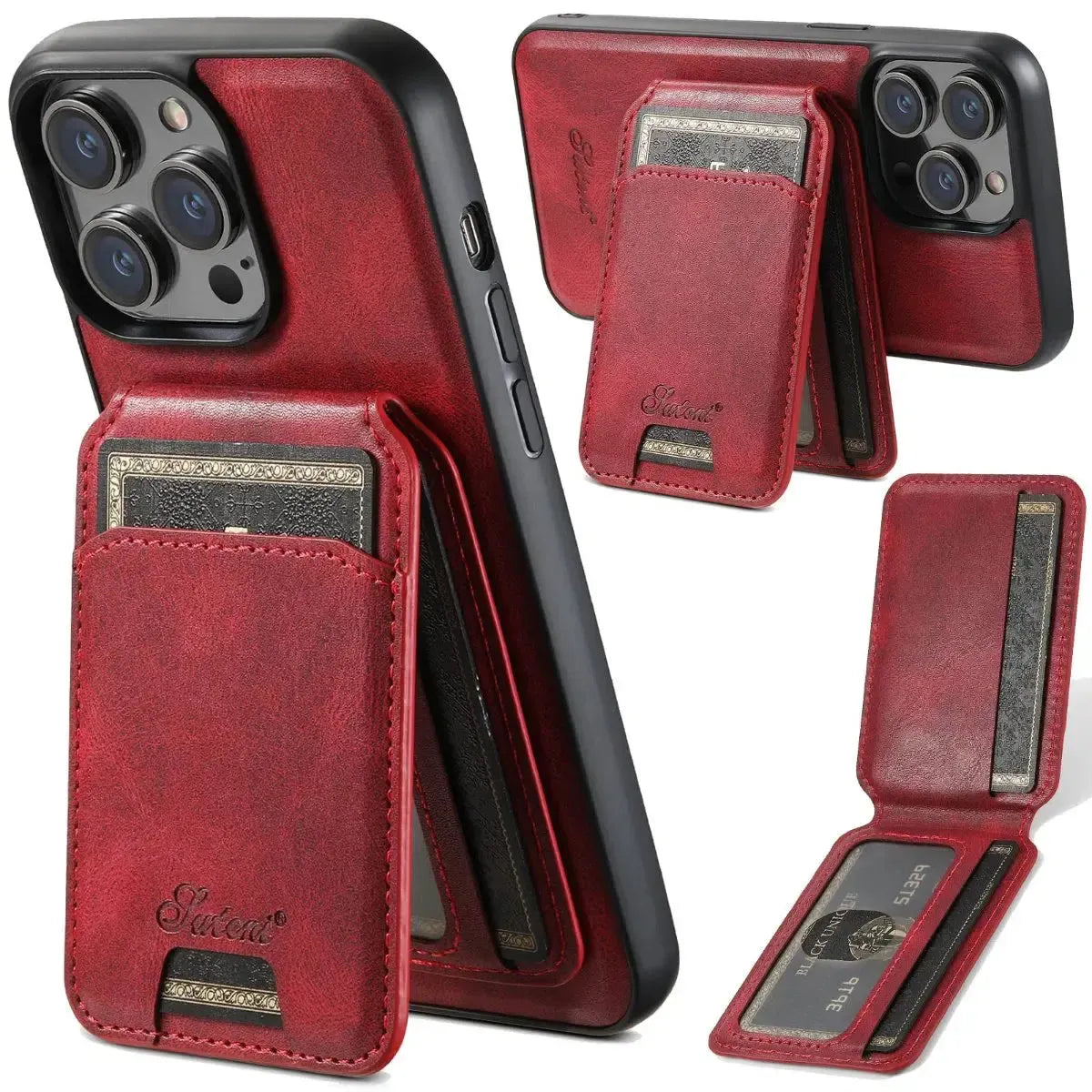 Vintage Leather Wallet Phone Case with Card Holder