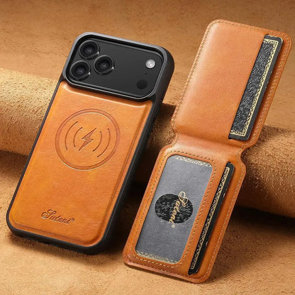 Vintage Leather Wallet Phone Case with Card Holder