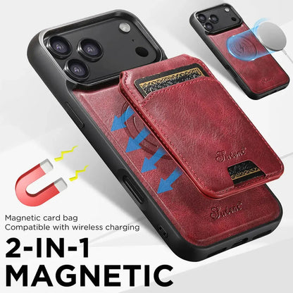 Vintage Leather Wallet Phone Case with Card Holder
