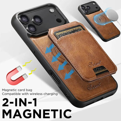 Vintage Leather Wallet Phone Case with Card Holder
