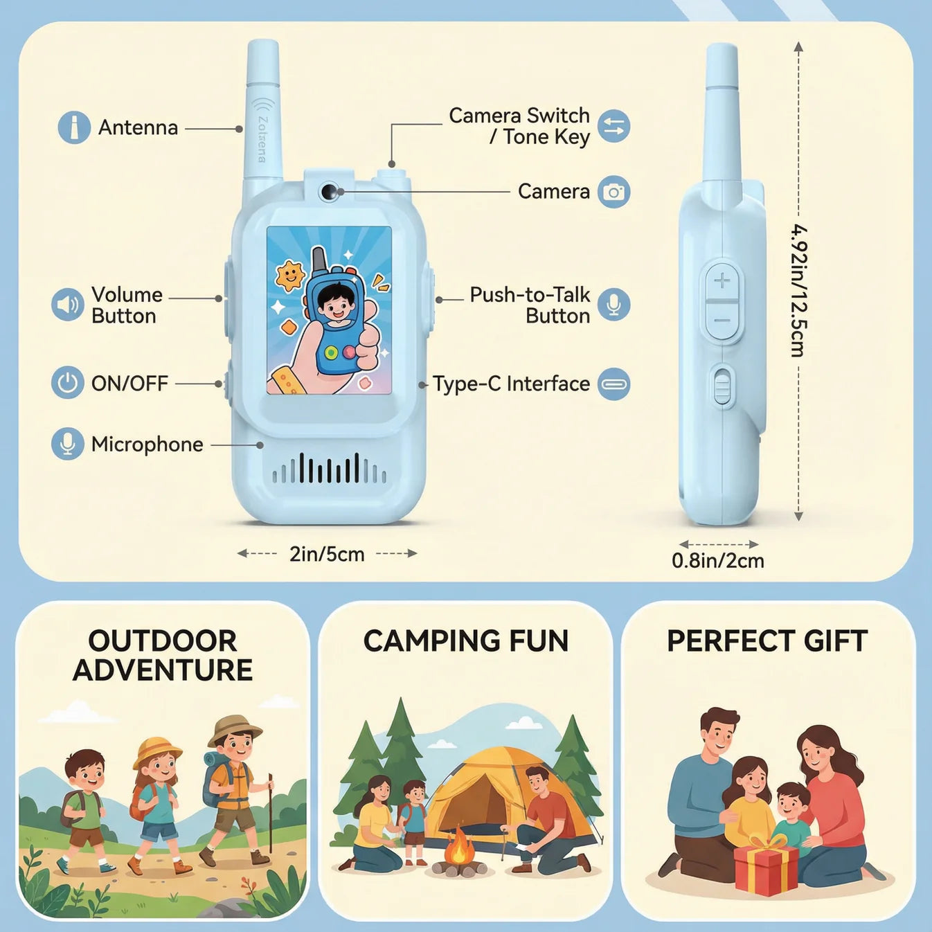 Kids Digital Walkie Talkie with Camera