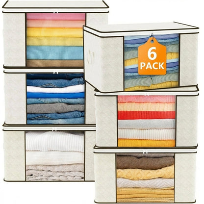 Collapsible Storage Bins with Clear View Lid and Handles