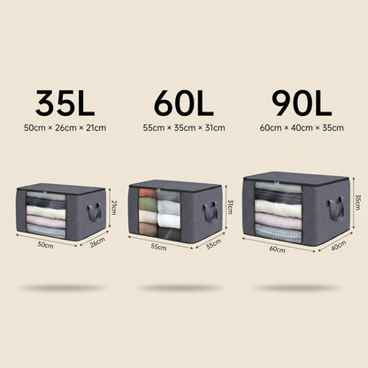 Collapsible Storage Bins with Clear View Lid and Handles