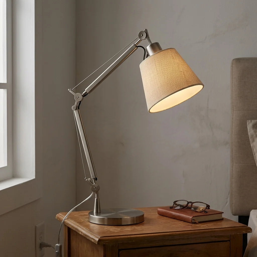 Adjustable Table Lamp With Articulated Arm For Living Rooms