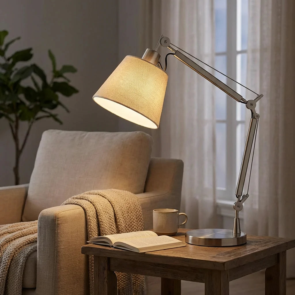 Adjustable Table Lamp With Articulated Arm For Living Rooms