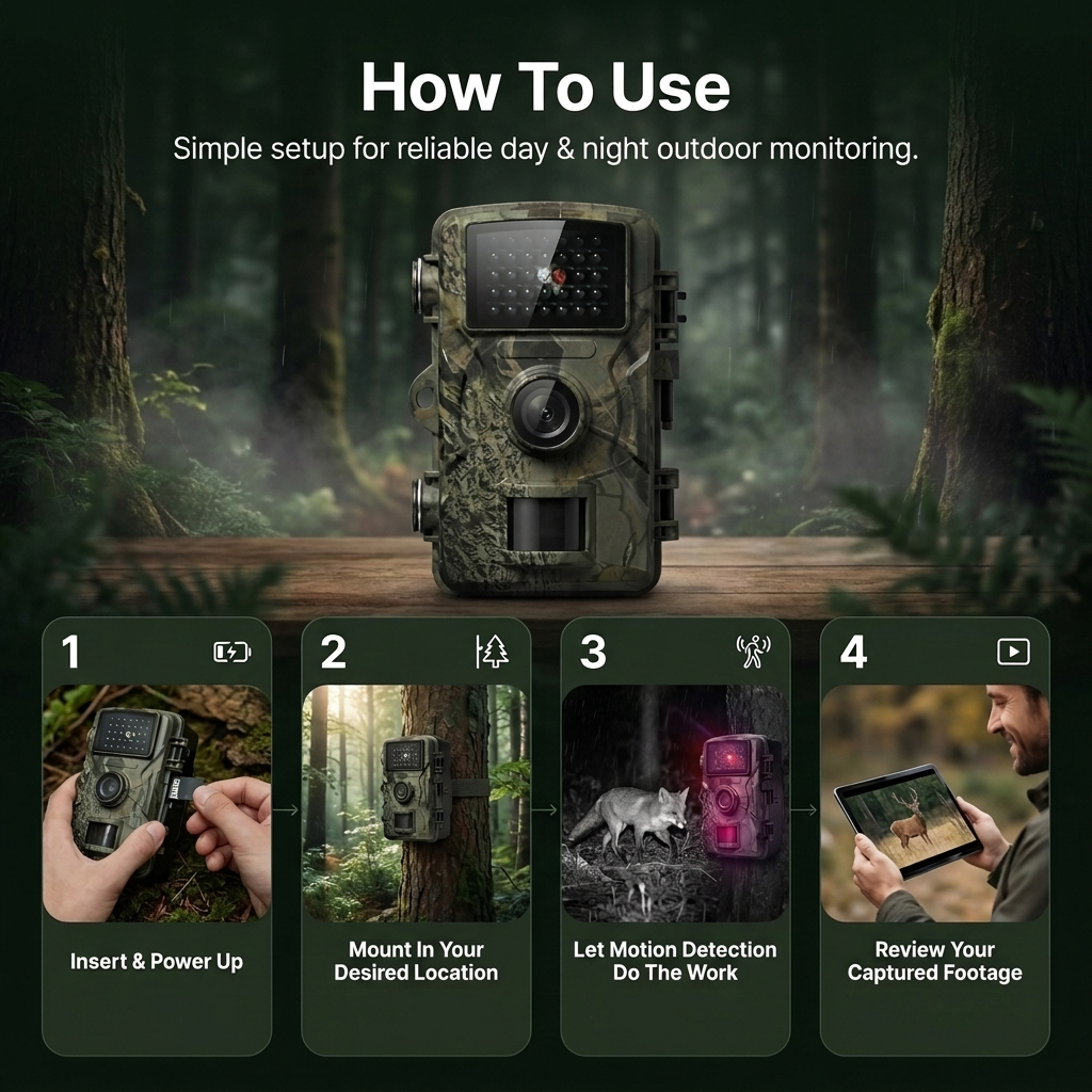 Motion Activated Night Vision Wildlife Camera Outdoor
