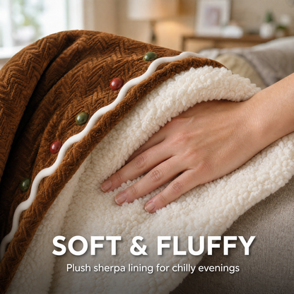 Heated Gingerbread Hooded Blanket