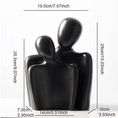 Abstract Couple Sculpture Modern Ceramic Figurine Home Decor