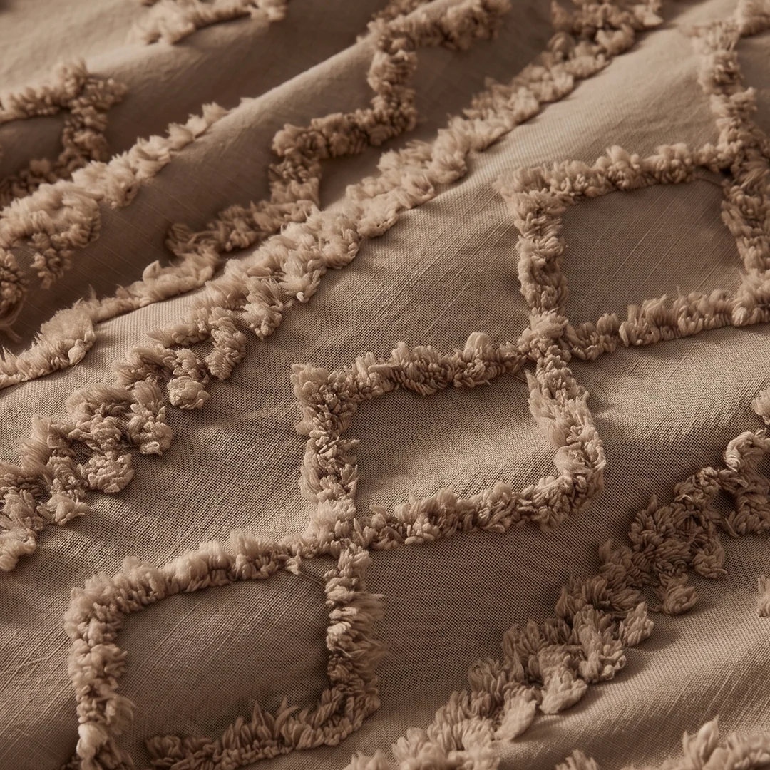 Boho Textured Geometric Duvet Cover Set
