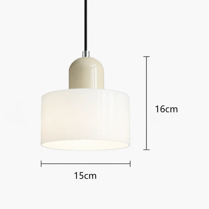 Coloured glass Bauhaus pendant light